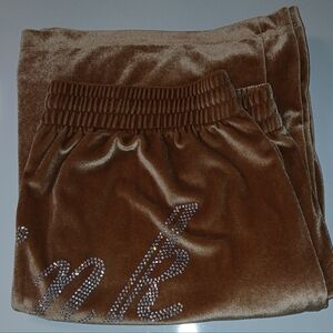 PINK Victoria's Secret Tan Velour Pants